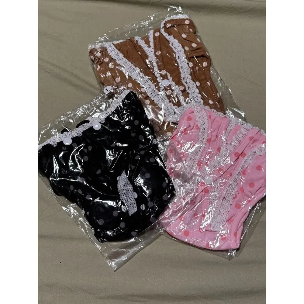 3 pack Washable Puppy Diaper Suspenders Stay On Female Girl for SMALL Dog